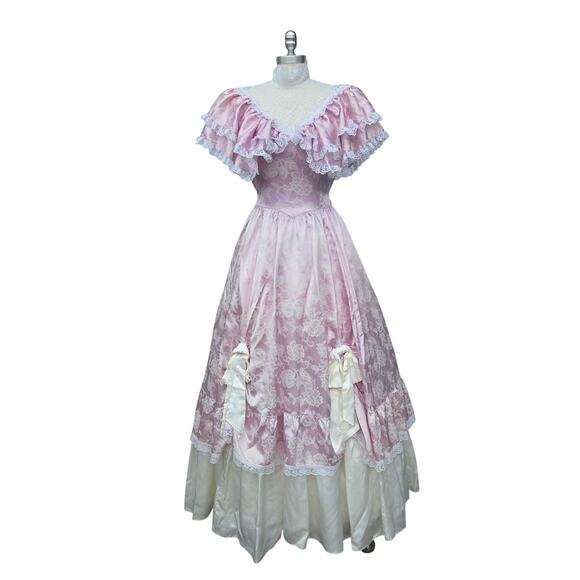 Gunne Sax Vintage 80s Purple Princess Dress Size S 9 Lace Southern Belle - Picture 3 of 12